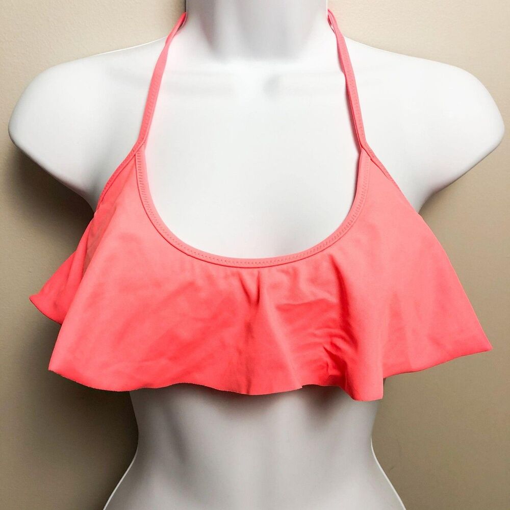 Victoria's Secret Coral Halter Bikini Top